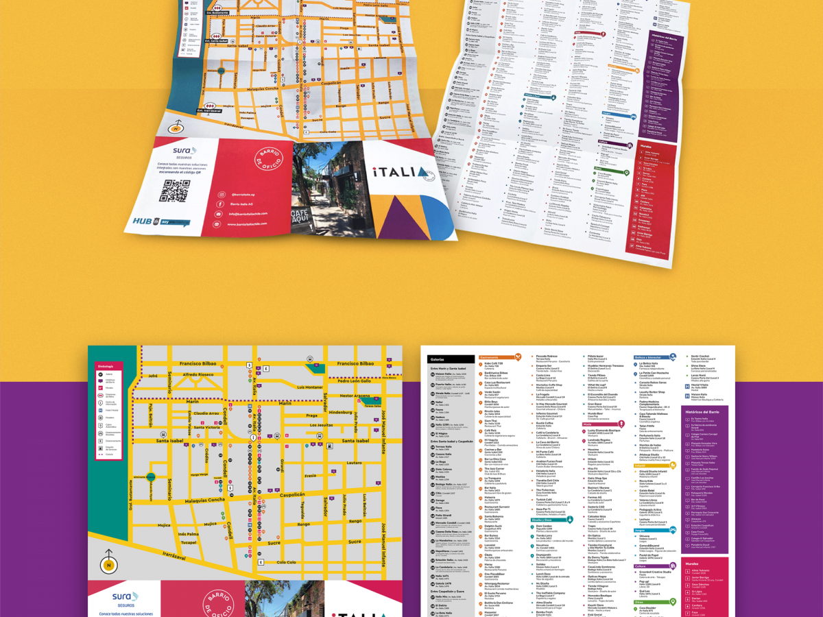 Mapa Barrio Italia · Diseño editorial en Santiago de Chile · Hey Diseño