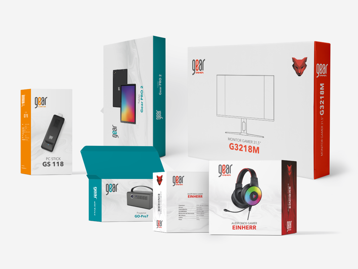 Pc Factory · Identidad visual Retail · Packaging · Hey Diseño