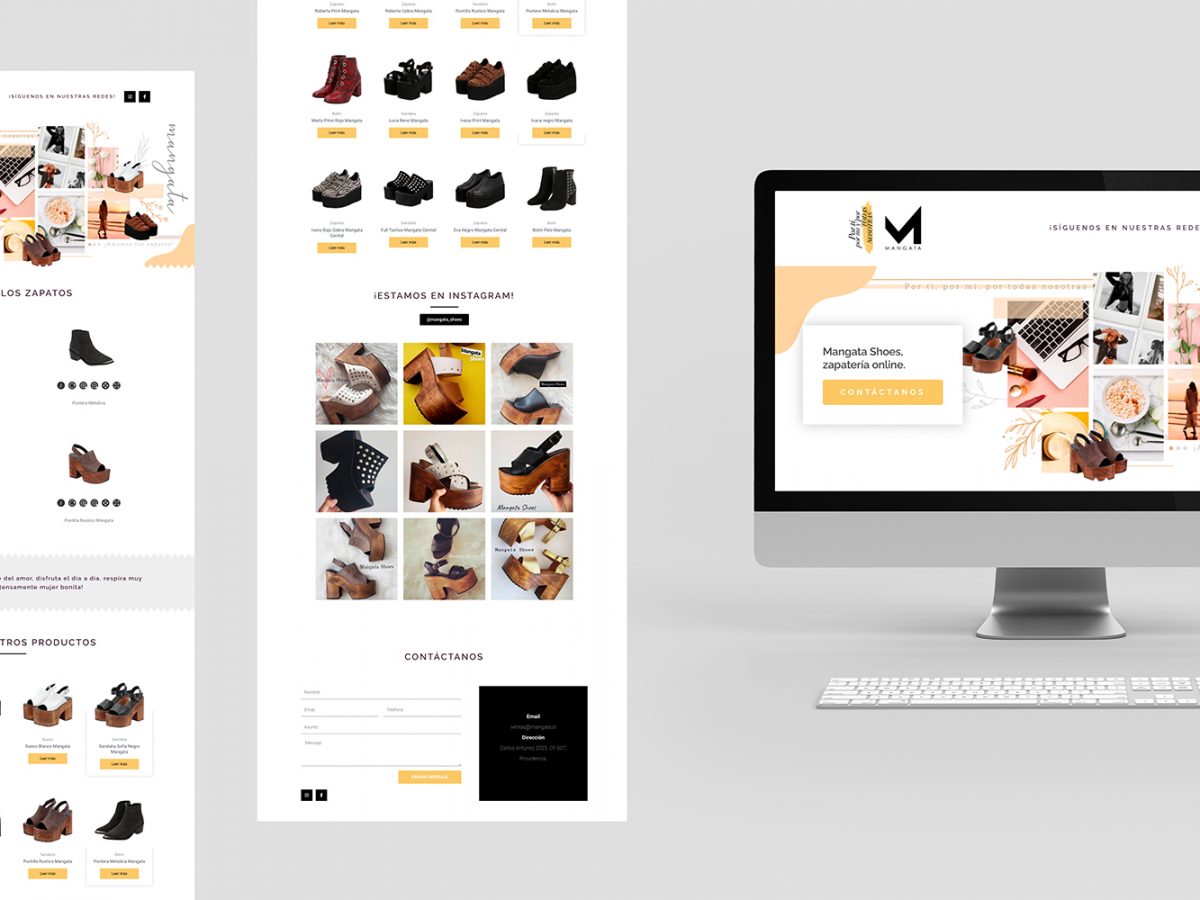 Mangata Shoes · Página web, Landing page · Diseño web